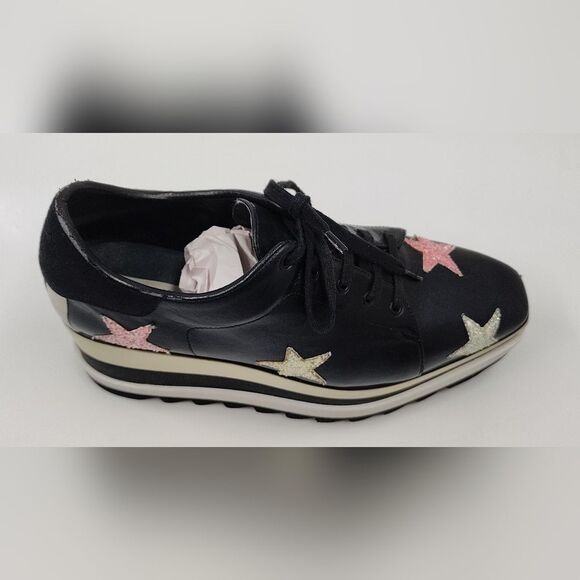 Stella McCartney Leather Elyse Star Platform Trainers Sneakers Sz 38 - Picture 4 of 16